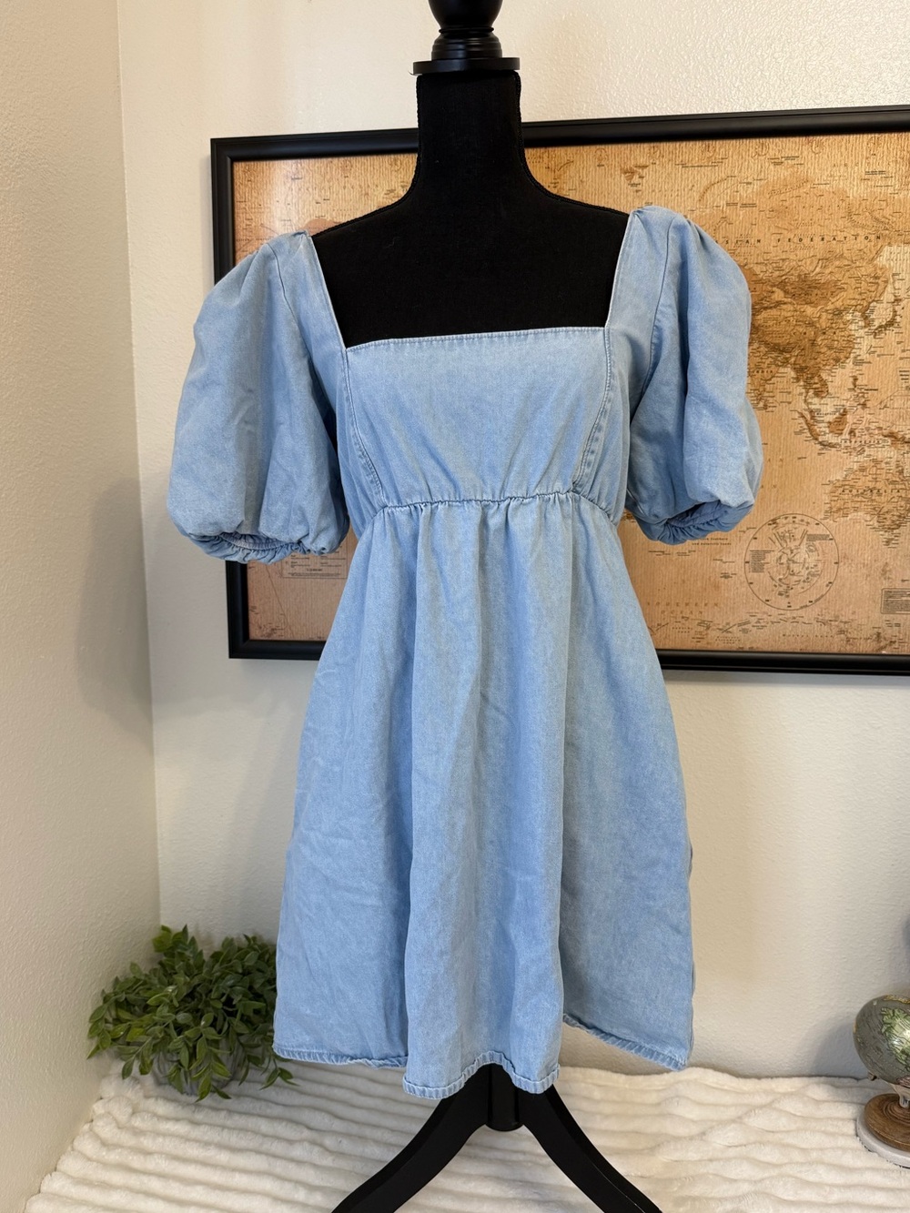 Show Me Your Mumu Smitten Babydoll dress in sky blue size large